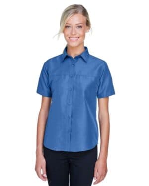 POOL BLUE M580W women's key west short sleeve performance staff shirt