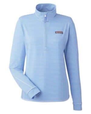 BREAKER BLUE K002521 women's microstripe sankaty half-zip pullover
