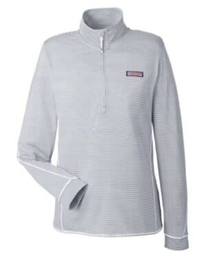 HEATHER GREY K002521 women's microstripe sankaty half-zip pullover