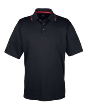 BLACK/ RED Ultraclub 8406 men's cool & dry sport two-tone polo
