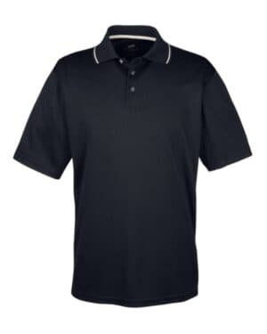 BLACK/ STONE Ultraclub 8406 men's cool & dry sport two-tone polo