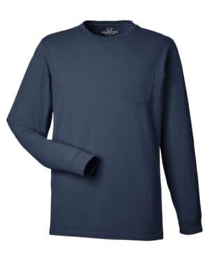 BLUE BLAZER/ WHITE CAP Vineyard vines V021214 long sleeve pocket t-shirt