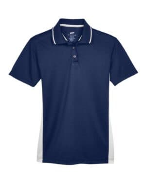NAVY/ WHITE Ultraclub 8406L women's cool & dry sport two-tone polo