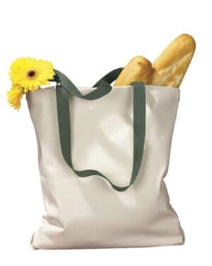 Bagedge BE010 canvas tote with contrast-color handles
