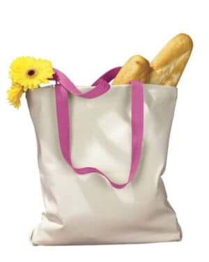 Bagedge BE010 canvas tote with contrast-color handles