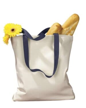 Bagedge BE010 canvas tote with contrast-color handles