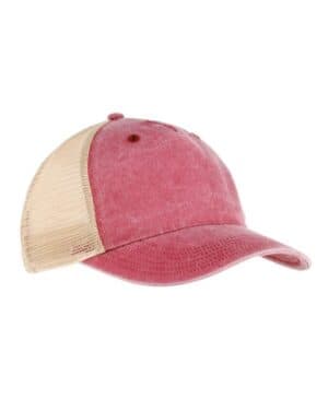 NAUTICAL RED/ KHAKI Authentic pigment AP1924 pigment-dyed trucker cap