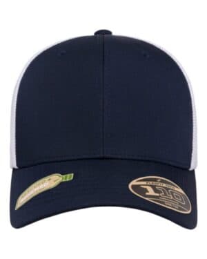 NAVY/ WHITE Flexfit 110R 110 recycled mesh cap