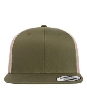 MOSS GREEN/ KHAKI Yp classics 6609 retro high profile trucker cap