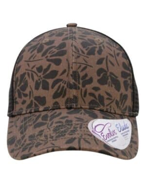 CHOCOLATE FLORAL/ BLACK Infinity her CHARLIE women's modern trucker cap