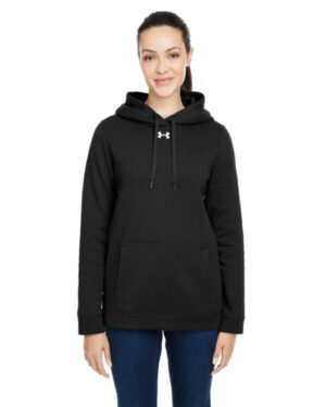 BLACK/ WHT _001 Under armour 1300261 ladies hustle pullover hooded sweatshirt