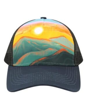 SUNSET HILLS/ TEAL Locale 5PTKR trucker cap
