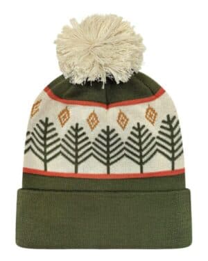 RUSTIC TREES/ OLIVE GREEN Locale GRNDSR grand recycled beanie