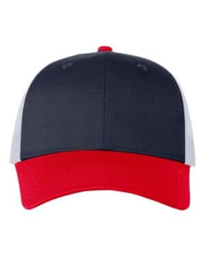 NAVY/ WHITE/ RED Valucap VC400 mesh-back twill trucker cap