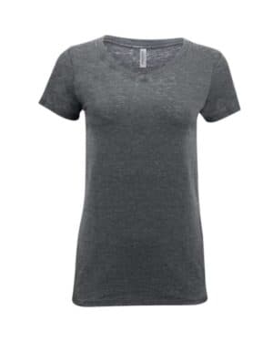 VINTAGE CHARCOAL Threadfast apparel 208B women's vintage dye v-neck t-shirt