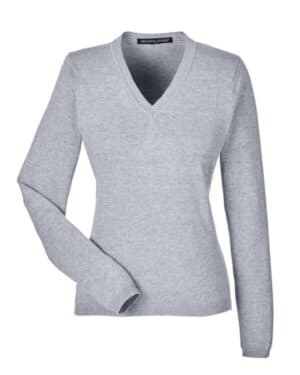GREY HEATHER Devon & jones D475W women's v-neck sweater