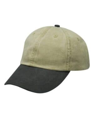 KHAKI/ BLACK Adams headwear LP101 optimum pigment-dyed cap