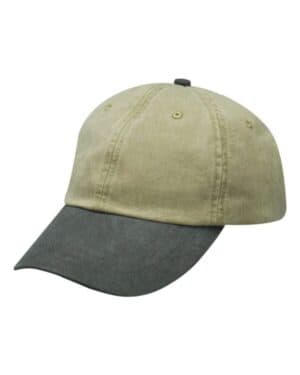 KHAKI/ CHARCOAL Adams headwear LP101 optimum pigment-dyed cap