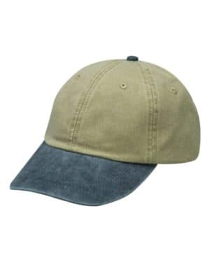 KHAKI/ NAVY Adams headwear LP101 optimum pigment-dyed cap