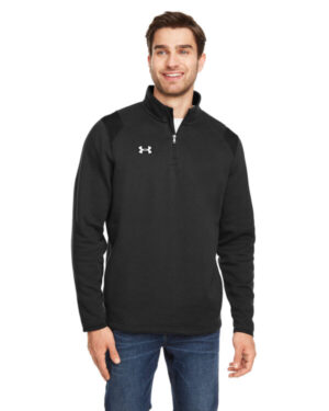 BLACK/ WHT _001 1310071 men's hustle quarter-zip pullover sweatshirt