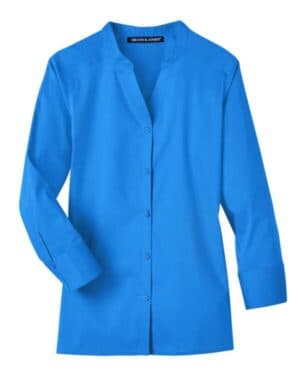 FRENCH BLUE DG560W women's crown collection stretch broadcloth three-quarter sleeve blouse