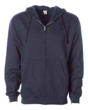 CLASSIC NAVY Independent trading co SS4500Z midweight full-zip hooded sweatshirt