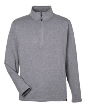 ASH GREY MARBLE MDP1772 marbled jersey fairway quarter-zip pullover