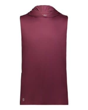 MAROON Holloway 222590 coolcore sleeveless hooded t-shirt