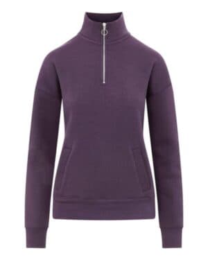 EGGPLANT W20189 women's cloud fleece quarter-zip sweatshirt