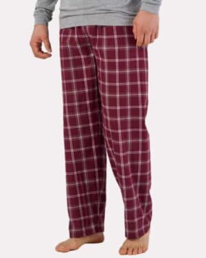 VARSITY MAROON OXFORD PLAID Boxercraft BM6624 harley flannel pants