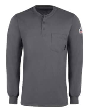 CHARCOAL Bulwark SEL2 men's long sleeve tagless henley shirt