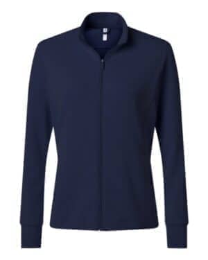 COLLEGIATE NAVY A1015 women's performance textured full-zip jacket