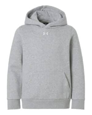 MOD GREY LIGHT HEATHER/ WHITE MOD GREY LIGHT HEATHER/ WHITE Under armour 6014162 youth team icon fleece hooded sweatshirt