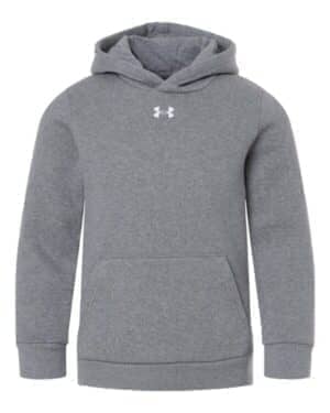 PITCH GREY MEDIUM HEATHER/ WHITE PITCH GREY MEDIUM HEATHER/ WHITE Under armour 6014162 youth team icon fleece hooded sweatshirt