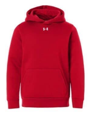 RED/ WHITE RED/ WHITE Under armour 6014162 youth team icon fleece hooded sweatshirt
