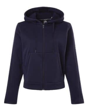 MIDNIGHT NAVY/ WHITE MIDNIGHT NAVY/ WHITE Under armour 6010941 women's armour fleece pro hooded full-zip