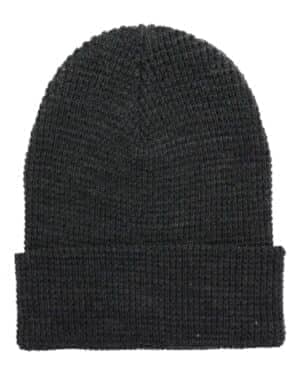 DARK GREY Yp classics 2501KC waffle cuffed knit beanie