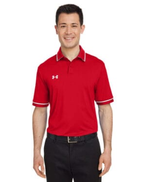 RED/ WHITE _600 Under armour 1376904 men's tipped teams performance polo