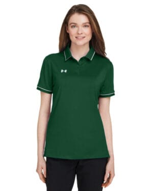 FOR GRN/ WH _301 Under armour 1376905 ladies' tipped teams performance polo