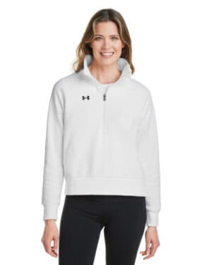 WHITE/ BLACK_100 Under armour 1379492 ladies' rival fleece quarter-zip