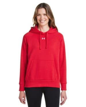 RED/ WHITE_601 Under armour 1379500 ladies' rival fleece hooded sweatshirt