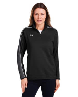 BLACK/ WHITE_001 Under armour 1383274 ladies' command quarter-zip 20