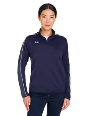 MID NVY/ WHT_410 Under armour 1383274 ladies' command quarter-zip 20