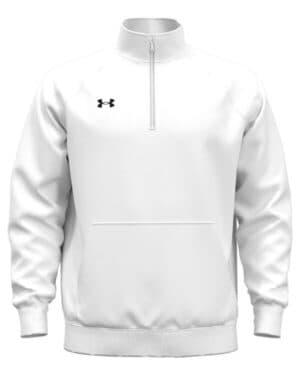 WHITE/ BLACK_100 Under armour 1386016 men's rival fleece quarter-zip