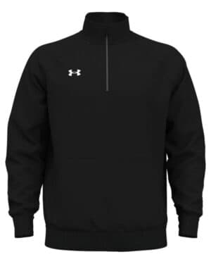 BLACK/ WHITE_001 Under armour 1386016 men's rival fleece quarter-zip