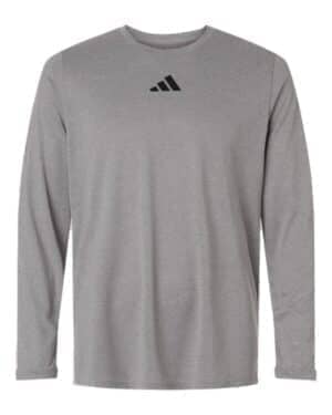 MEDIUM GREY HEATHER/ BLACK MEDIUM GREY HEATHER/ BLACK Adidas AT104 men's pregame long sleeve t-shirt