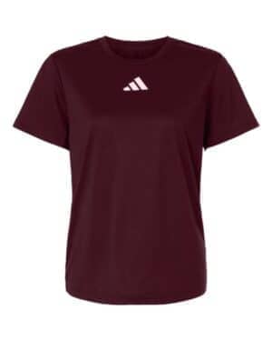 TEAM MAROON/ WHITE Adidas AT102 women's pregame t-shirt
