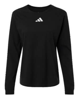 BLACK/ WHITE Adidas AT109 women's fresh long sleeve t-shirt