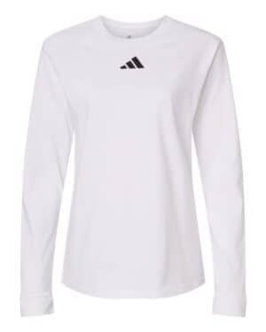 WHITE/ BLACK Adidas AT109 women's fresh long sleeve t-shirt