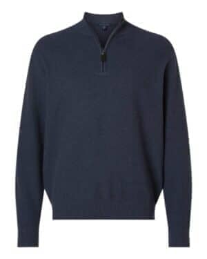 NAVY MELANGE NAVY MELANGE Devon & jones DG450 men's hartland textured quarter zip sweater
